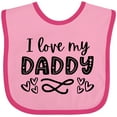 thumbnail image 3 of Inktastic I Love My Daddy with Hearts Boys or Girls Baby Bib, 3 of 4