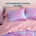 thumbnail image 6 of Sleep Zone Full/Queen Kids Bedding Comforter Set, 7 Piece Girl Cute Durable Children Bed in a Bag, Mermaid Shimmer, 6 of 8