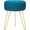 Peacock Blue2, variant on Velvet Soft Modern Vanity Footstool -Round Footrest Stool Ottoman Side Table Seat Dressing with Golden Metal Leg and Sponge Filling,Upholstered Foot Rest, for Living Room and Bedroom Teal