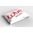 thumbnail image 2 of Ambesonne Xo Pillow Sham 2 Pack, Heart Letters Love, 36"x20", Dark Coral and Cream, 2 of 3