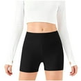thumbnail image 2 of Eltusu Girls Bike Shorts, Basic Dance Elastic Waist Tight Summer Shorts Black Size 5-14 T, 2 of 4