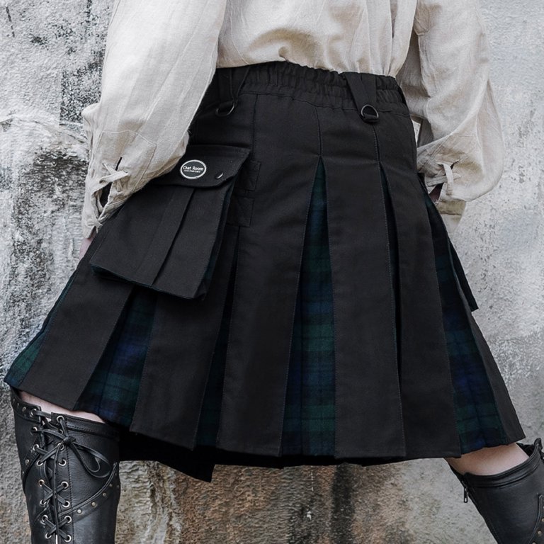 Mens Fashion Casual Scottish Style Plaid Contrast Pocket Pleated Skirt  Training Pants for Man Men's Twill Pants Gift Boy 12 Cute Plush Memory Foam 