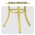 thumbnail image 4 of Hassch Weather Resistant Patio End Table w/ Slatted Top and Adjustable Feet, Round Powder-Coated Metal Side Table for Indoor Outdoor Use, 19.5"Dia x 20"H, Light Yellow, 4 of 7