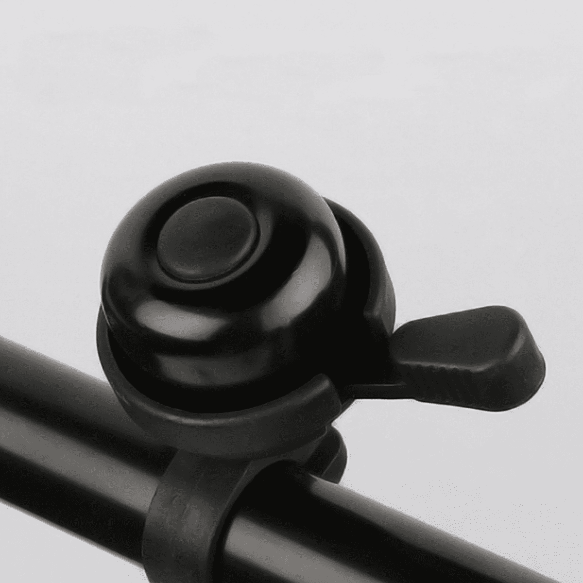 Easy Fit Adjustable Bicycle Mini Bell - Black, Tool-Free Installation, Fits Most Handlebars