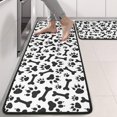 thumbnail image 2 of Kitchen Rugs Sets Of 2,Paw Prints and Bones Anti Fatigue Kitchen Mat Rugs Non Slip Washable,Decorative Kitchen Floor Mats for Kitchen,Sink,Laundry,17"x47"+17"x47", 2 of 5