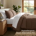 thumbnail image 4 of Bare Home Down Alternative Comforter Set - 3-Pieces - All Seasons - Oversized King, Cocoa, 4 of 10