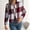Red, variant on Women's Casual Long Plaid Checkered Coat Loose Jacket Long Sleeve Gingham Outer