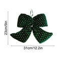 thumbnail image 3 of EazyTech Flocking Velvet Christmas Tree Bow Ornament Classic Holiday Décor for Tree Topper Wreath Garland Gift Wrap, Green Plaid Velvet Bow with Sturdy Loop for Easy Hanging, 3 Sizes, 3 of 6