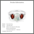 thumbnail image 4 of Gem Stone King Diamond Accent 10k White Gold (2.10 Ct) White Simulated Opal Red Garnet Ring (Size 6.5), 4 of 4