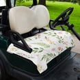thumbnail image 2 of Golf Cart Seat Covers for 2 Seater,Pink Green Botanical Microfiber Cart Seat Towel Blanket,Spring Watercolor Floral Leaf Plant Absorbent NonSlip Bench Seats Protector for Golf Course 51"x31", 2 of 9