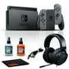 Nintendo Switch Gray with Razer Kraken Multi Platform Wired Gaming Headset and 6Ave Cleaning Kit