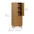 thumbnail image 6 of Teamson Home Tremolo Modern Boho Linen Storage Cabinet with Adjustable Shelves & 3 Drawers, Push-Open Doors with Solid Wood & Fluted Fronts, 6 of 10