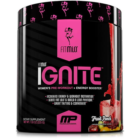 Ignite, Women’s Pre-Workout Supplement and Energy Booster for Fat Loss, Supports Energy & Workout Motivation, Fruit Punch, 30 Servings, POWERFUL PRE-WORKOUT ENERGY.., By (Best Supplements For Energy And Motivation)