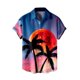 thumbnail image 2 of Camisas Negras Para Hombre Camisa de estilo casual de manga corta para hombre Camisa de solapa con botones con estampado 3D de puesta de sol de junto al mar Cárdigan de manga corta (Orange, XL), 2 of 4