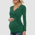 thumbnail image 6 of Hwmodou Women T-Shirts Pregnant Womens Maternity Irregular Soild Color Tee Short Sleeve Crew Neck Basic T Shirt Top Dailywear Pregnancy Clothes For Woman, 6 of 6