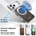 thumbnail image 6 of for iPhone 13 Pro Magnetic Case with 360 Rotating Ring Kickstand, Compatible with MagSafe, Denim Texture Metal Hard PC Stylish Anti-Scratch Wireless Charging Shockproof Phone Cover, Brown, 6 of 10