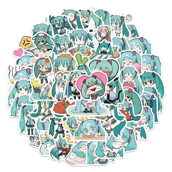 65 pcs Janpan anima Hatsune Miku Waterproof Sticker Decoration Luggage Notebook Guitar Water Cup kawaiii Sticker girl gift
