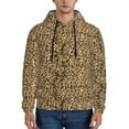 thumbnail image 2 of Zufioo Leopard Print Brown Design Fleece Comfortable Hoodie for Mens,Sweatshirt for Men,Pullover Hooded Sweatshirt for Men -Medium, 2 of 5