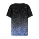 thumbnail image 5 of Camiseta para Mujer Camiseta Estampada Botón Manga Corta Diario Fin de Semana Moda Básica Cuello en V Top Regular Azul Real / 3XL, 5 of 5