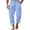 Light Blue, variant on CHEEREAM Mens Linen Cropped Pants Yoga Beach Loose Fit Casual Summer Elastic Waist Drawstring Baggy Trousers with Pockets Gray XL