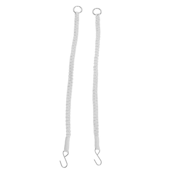 2Pcs Macrame Plant Hanger Extenders Connectable Rope Hanging Plant Extender Handmade Woven Hanging Basket Extension with Ring for Plant Pot Holder Beige