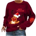 thumbnail image 2 of ICHUANYI Liquidación E Invierno Mujeres Navidad Impreso Jersey Manga Larga Blusa Sólida Tops Sudaderas ICHUANYI WER202308247089, 2 of 4