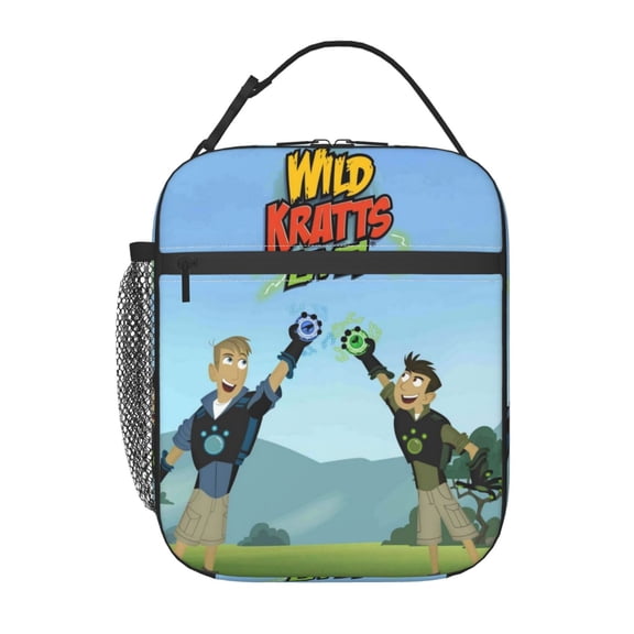 Wild Kratts Lunch Bag Insulated Portable Reusable Lunch Box With Zipper For Picnic Work Office Travel