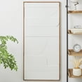 thumbnail image 2 of DecMode White Wood Dimensional Geometric Shaped Geometric Wall Decor with Brown Wooden Frame, 2 of 9