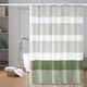 thumbnail image 4 of Cortina de ducha de lino sintético impermeable con ribete de borlas. Barrera antihumedad para separación de zonas húmedas y secas. Forro de ducha de tela para bañera y baño., 4 of 6