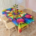 thumbnail image 3 of Tie Dye Vivid Petal Mandala Pattern Rectangle Tablecloth 60"x102",Waterproof Polyester Rectangle Table Cloth, Wipeable Spillproof Polyester Tablecloth for Dining, Camping, Indoor and Outdoor, 3 of 6