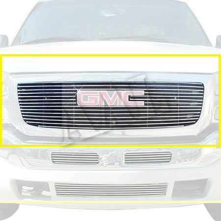 Gmc Sierra Billet Grille Grill - AAL BOLT ON / BOLT OVER BILLET GRILLE / GRILL INSERT For 2003 2004 2005 2006 GMC SIERRA (NOT FOR C3 MODEL) ( LOGO SHOW) 1PC UPPER BOLTON 14bars