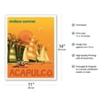 thumbnail image 2 of Acapulco Mexico - Endless Summer - Sailing - Vintage Airline Travel Poster c.1971 - Fine Art Matte Paper Print (Unframed) 11x14in, 2 of 4