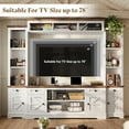thumbnail image 5 of Merluxy 4 Pieces Living Room Table Sets, 98" Farmhouse Wall Unit TV Stand, Coffee Table & 2 End Tables with Charging Station, Barnwood & White, 5 of 10
