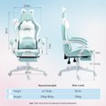 thumbnail image 5 of Dowinx Cute Cat-Ear Gaming Chair with Massaging Lumbar Support, Ergonomic Computer Gaming Chair for Girl and Adults, Reclining Comfort Game Chairs with Footrest, Blue, 5 of 8