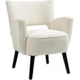 thumbnail image 4 of Olela Accent Chair Armchair, Modern Fabric Living Room Chair Reading Single Sofa Chairs with Solid Wood Legs for Bedroom Office Waiting Room (Beige, 1 Pc), 4 of 17