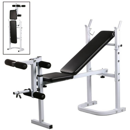 Zimtown Folding Olympic Weight Bench, Adjustable Professional Multi-Functional Workout Bench set, with Preacher Curl Leg Developer, for Weight Lifting and Strength (Best Folding Workout Bench)