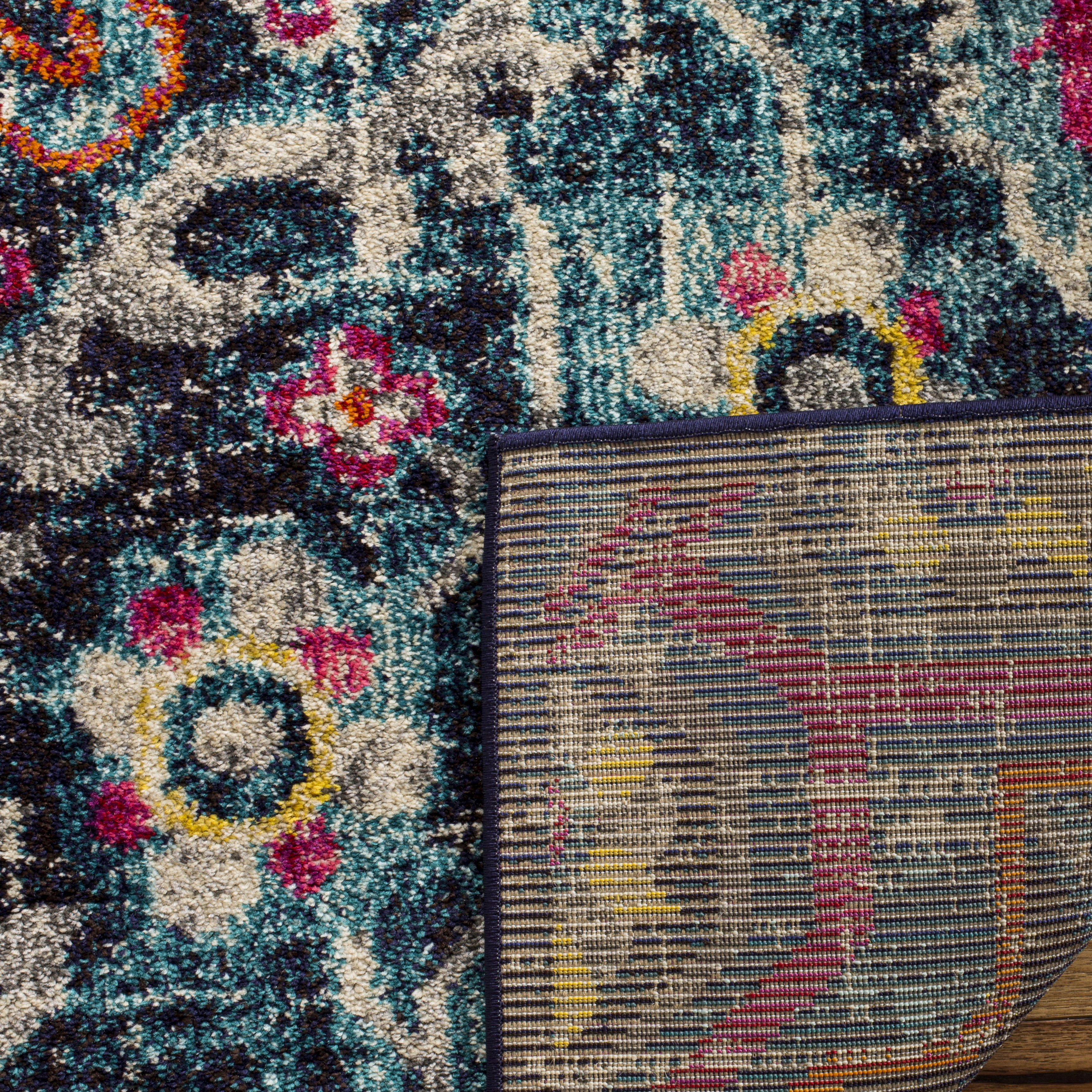 SAFAVIEH Monaco Keiran Oriental Area Rug, Blue/Fuchsia, 9' x 12'