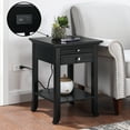 thumbnail image 3 of Convenience Concepts American Heritage Logan 24.25" Tall End Table with Charging Station and Shelf, Black, 3 of 6