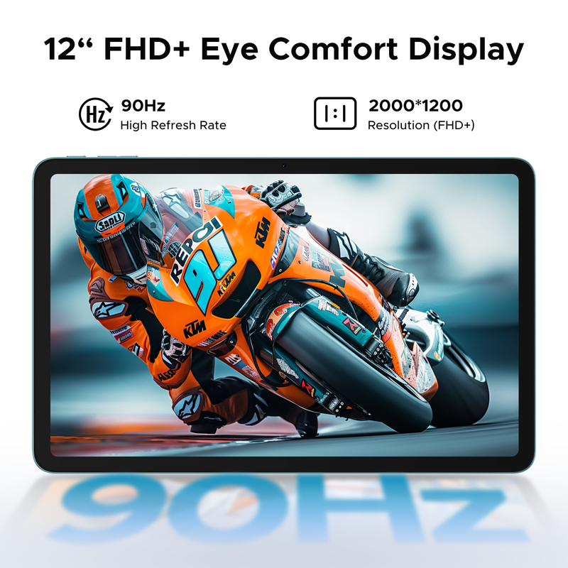 Tablet DOOGEE T36 Android 15 12", 32GB+256GB/2TB, pantalla 2.4K FHD+90Hz, tablet con ranura para SIM, WiFi 5G, BT5.0, Widevine L1 para trabajo y estudio 4