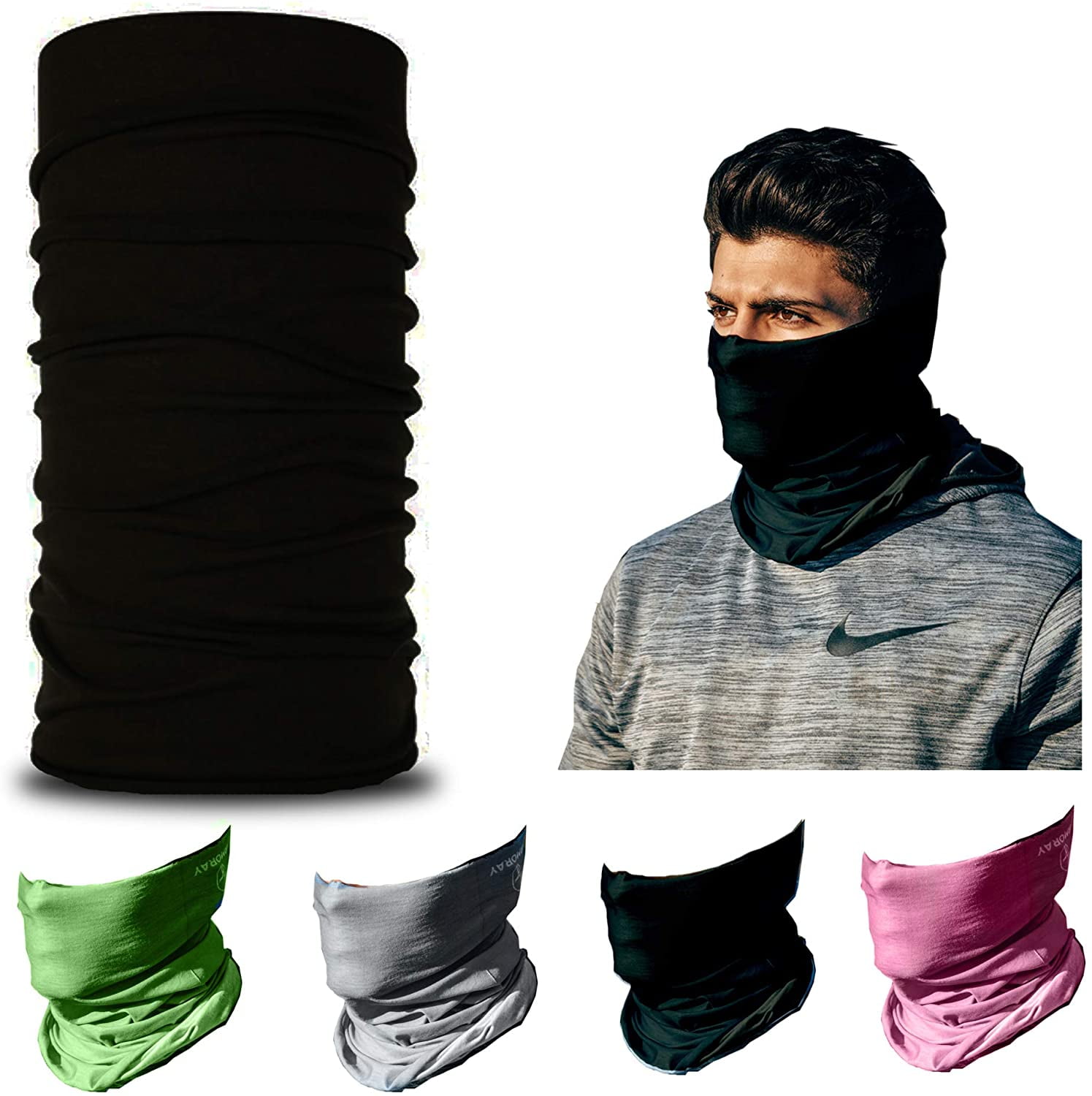 Headband Washable and Reusable All-In-One Face Shield Ice Cream Camouflage Face Covering & Neck Gaiter Neck Warmer Bandana Unisex
