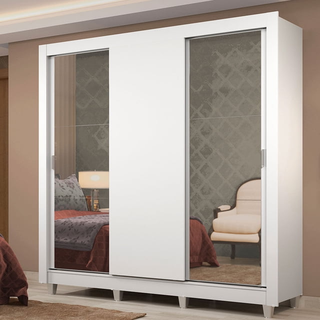 Ropero Closet Madesa Lyon Plus 3 Puertas 2 Espejos Pies B