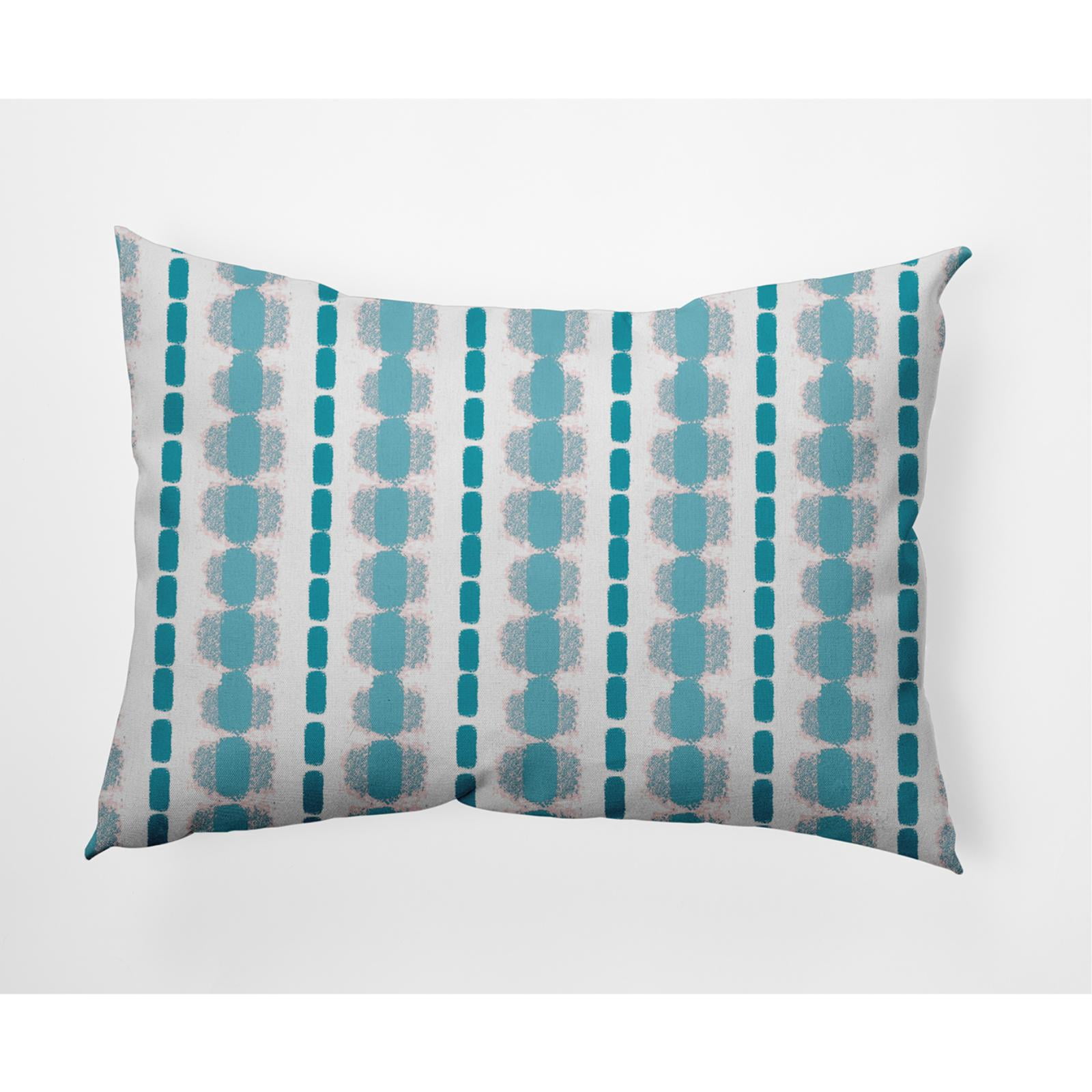 14" x 20" Simply Daisy Watercolor Stripe Indoor/Outdoor Lumbar Throw Pillow