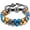 Yellow Blue, variant on Triple Protection Bracelet Natural Black Obsidian Tigers Eye Hematite Beads Crystal Bracelet Healing Bracelets for Men Women Bring Prosperity Luck and Health