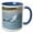 Blue/White, variant on 3drose, Gray and White Seagull Prancing on Rocky Beach, 15oz Mug