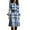 #349-Blue, variant on AUNVITO Women's Plaid Pleated Dress with Round Neck and Bell Sleeves Mid-Length Casual Style