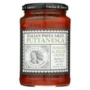 Cucina & Amore Italian Pasta Sauce Puttanesca Gluten Free Tomato & Sliced Olives 16.8 oz Pack of 2