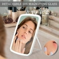 thumbnail image 2 of Rechargeable Makeup Vanity Mirror Portable Lighted Makeup Beauty Mirror 3 Color Lighting  Dimmable Touch Screen for Women Travel, 2 of 8