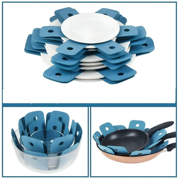 ACDANC 2026 New Silicone Placemat Pan Pot Protectors Set of 12 and 4 Different Sizes Pan Protectors for Stacking and Protecting Your Cookware Gray Kitchen Utensils