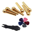thumbnail image 3 of Clavijas de puente para guitarra acústica, 12 Uds., 6 uds., piezas de instrumentos musicales de latón puro con extractor de pasadores de puente para perfke pasadores de puente, 3 of 9
