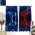 thumbnail image 3 of Modern Gamer Curtains, Video Games Window Curtains for Boys Bedroom 3D Red Blue Gamepad with Lightning Window Treatments for Kids Gamer Room Living Room, （W21xL54 Inch） x2 Panels, 3 of 6